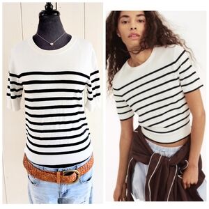 H&M Nautical Stripe Short Sleeve Knit Tee sz S